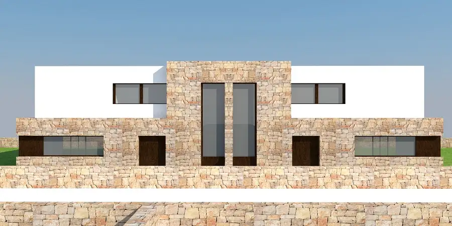 Plot with ready to go project of contemporary new development, four semi-detached villas in Cala Egos
