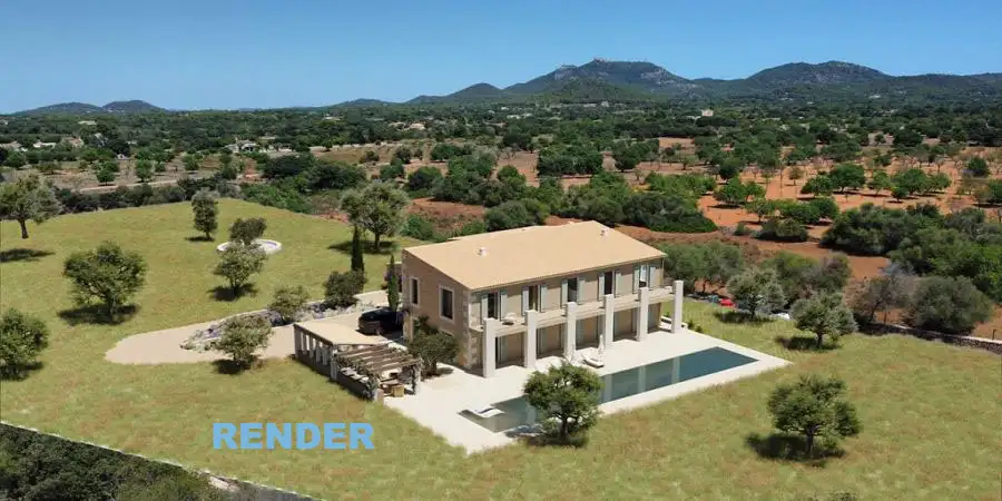 Unique project, luxury villa, under construction with a pool 23 m, Cas Concos, Majorca 