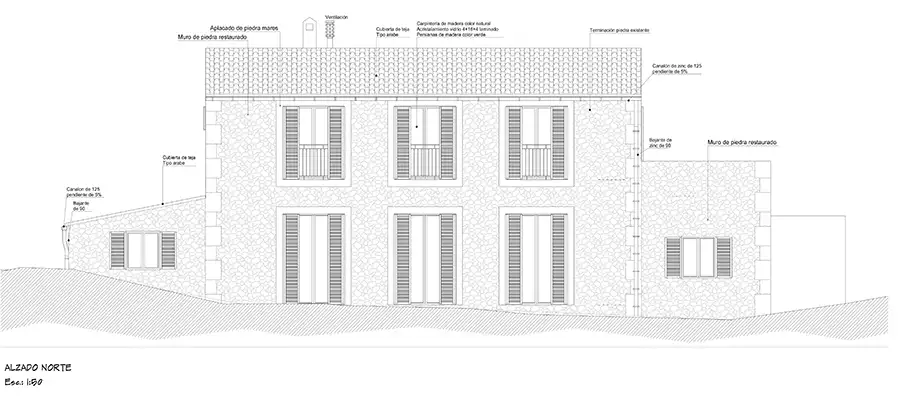 Finca refurbing project with building permit Es Carritxo near Cas Concos 