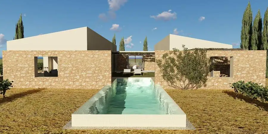 Plot of land with project for house with pool  by Sineu, Mallorca 